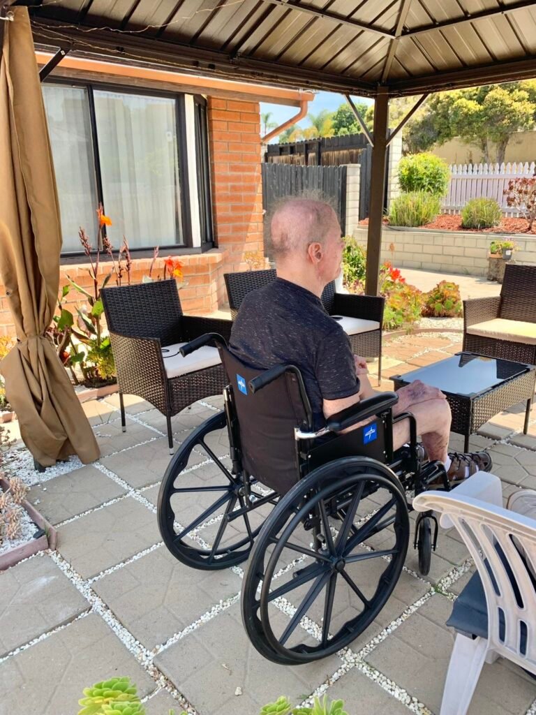 Home Ejoying fresh air on the patio